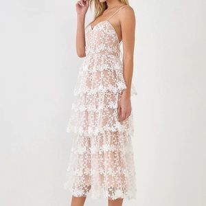 EXPRESS Endless Rose Crochet Layered Midi Dress